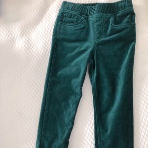 Tea collection green velvet jeans 5T